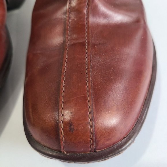 Clarks 71495 Mules Shoes Brown Leather Womans Slip-ons Studded Size 8 M clogs - Picture 5 of 11